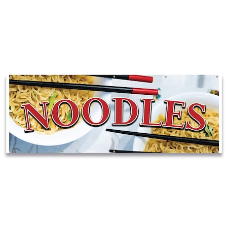 Signmission Noodles Banner Concession Stand Food Truck Single Sided B-120-30107